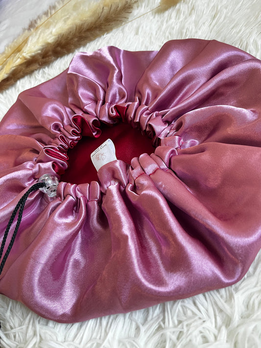 Burgundy/Ballet pink Bonnet